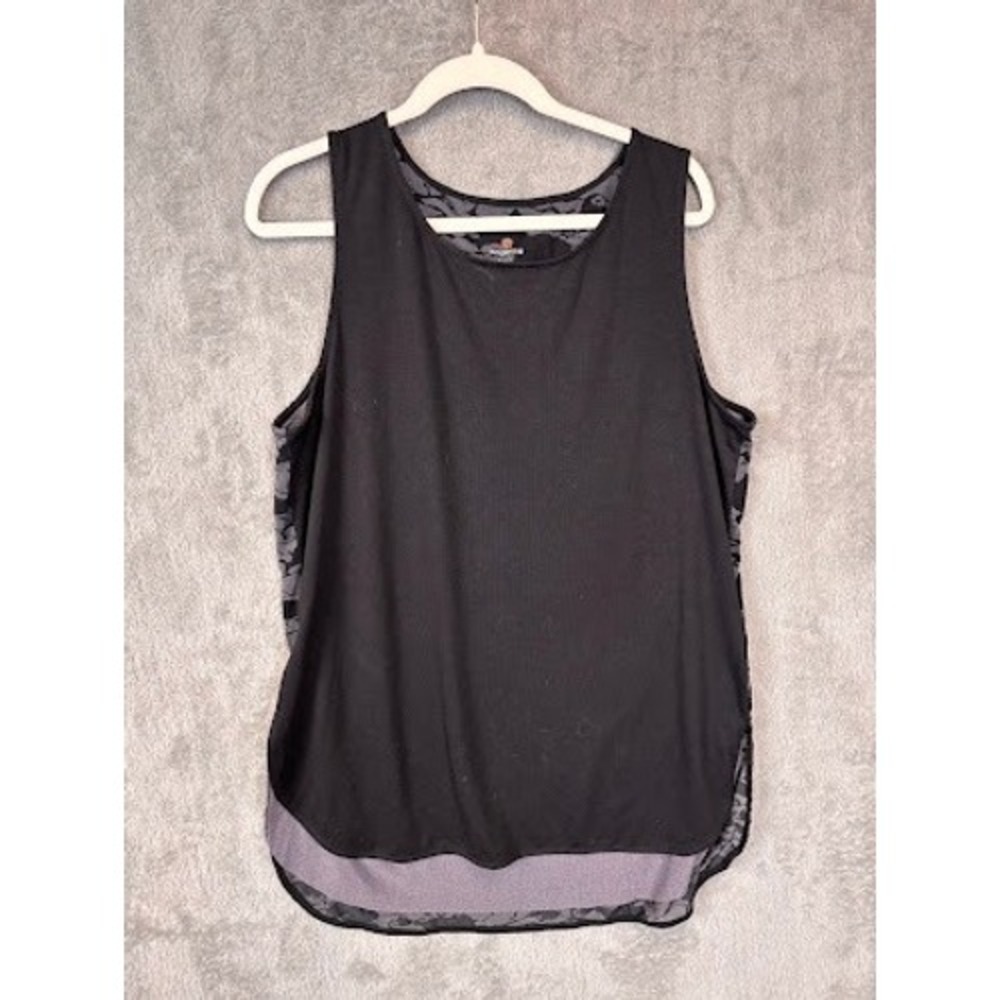 Tangerine Womens Black Grey Camo Mesh Back Activewear Tank Top XL PW9897C96